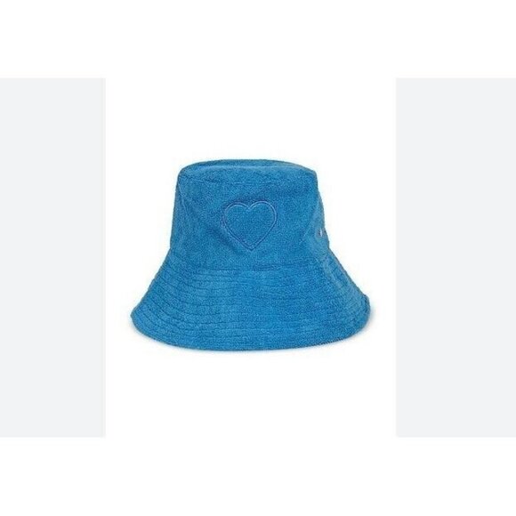 JOCELYN French Terry reversible packable solid women's bucket hat - BLUE/WHITE - Picture 1 of 11